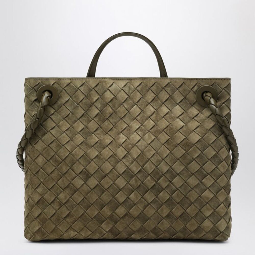 Bottega Veneta Women Medium Andiamo Bag In Mud-Coloured Suede - Picture 3 of 5